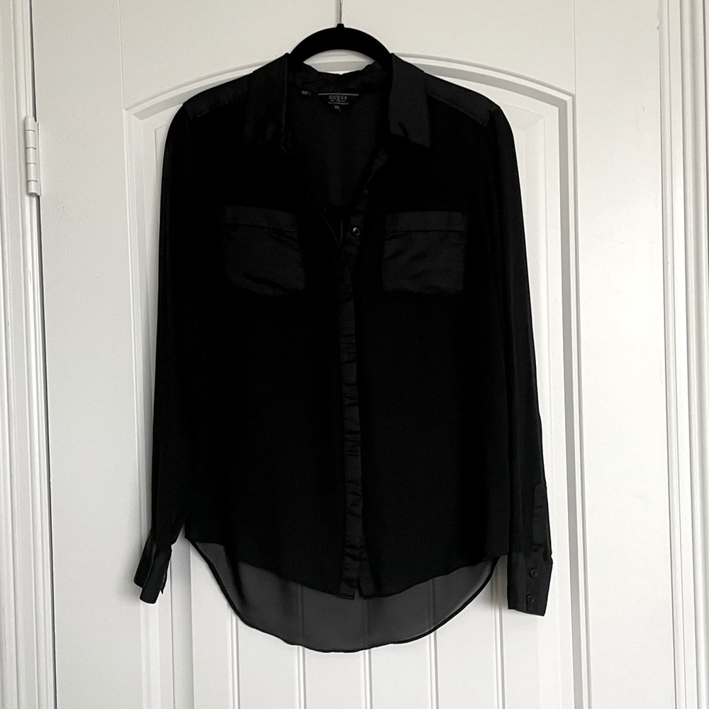 Guess Sheer Black Top